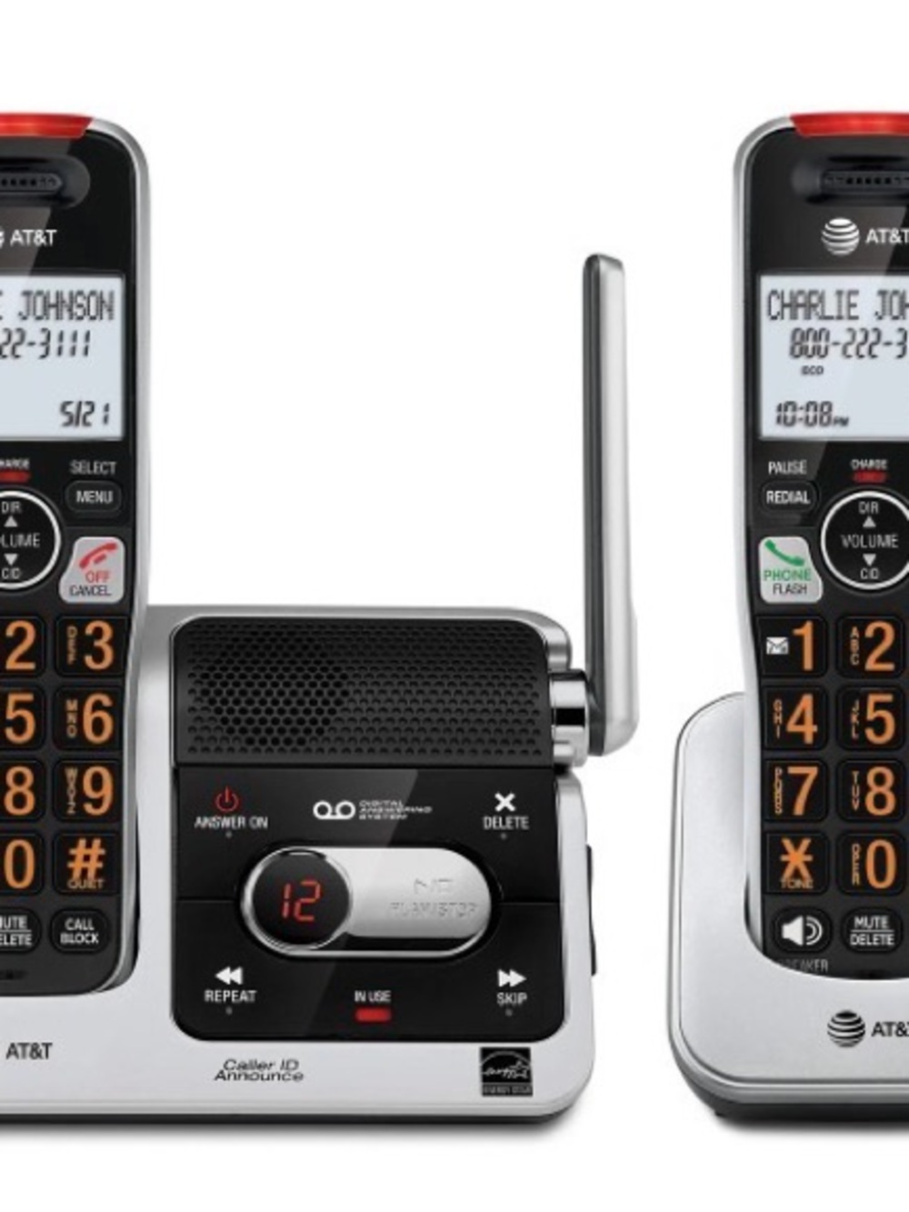 AT&T BL102-2 DECT 6.0 2-Handset Cordless Phone for Home with Answering Machine